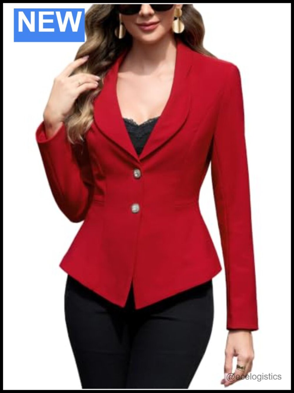 Women's Cropped Peplum Blazer Shawl Lapel Business Suit Jacket